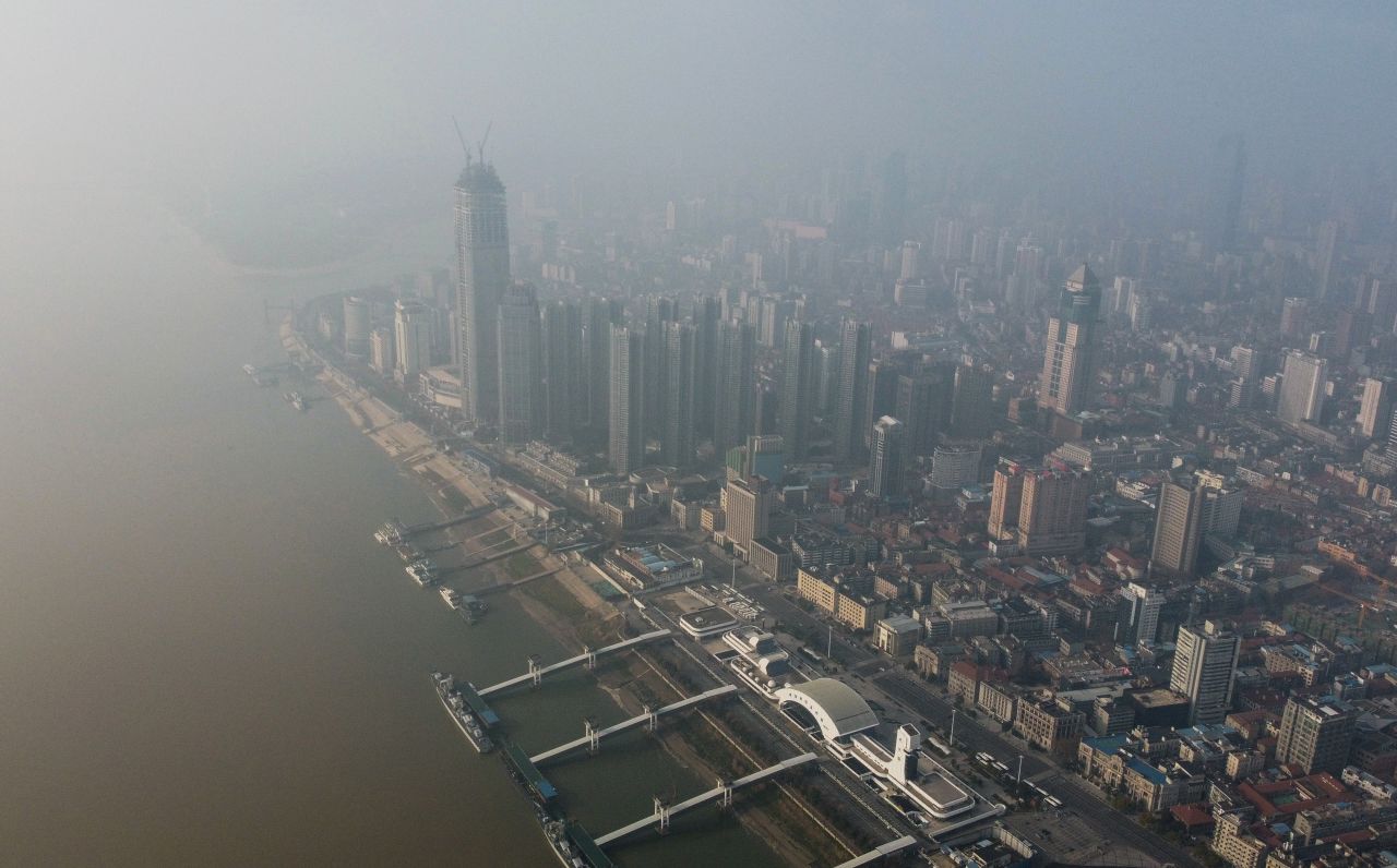 Residential and commercial buildings of Wuhan in China's central Hubei province.