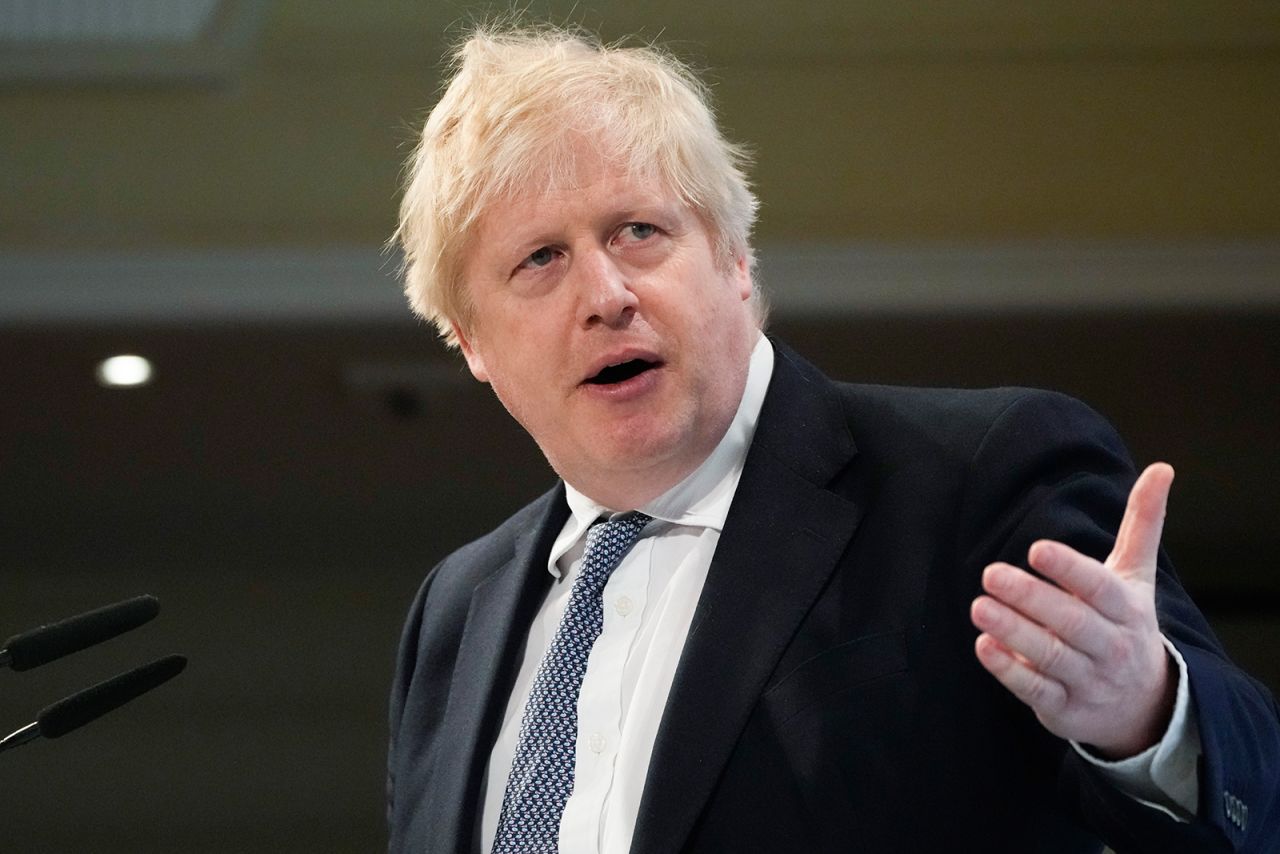 British Prime Minister Boris Johnson speaks during the 2022 Munich Security Conference on February 19, in Munich, Germany. 