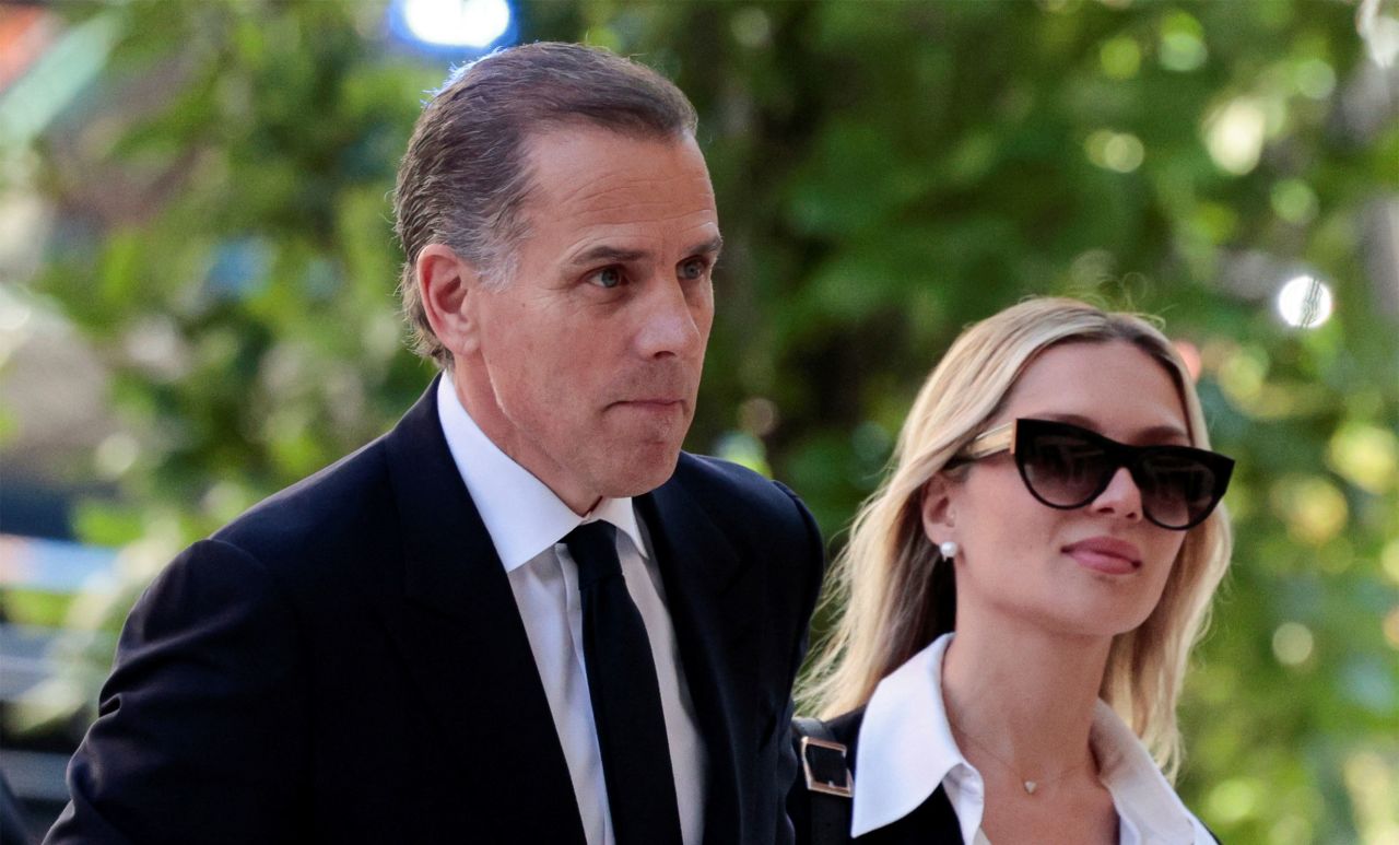 Hunter Biden arrives with his wife Melissa Cohen Biden at the federal court in Wilmington, Delaware, on June 10.