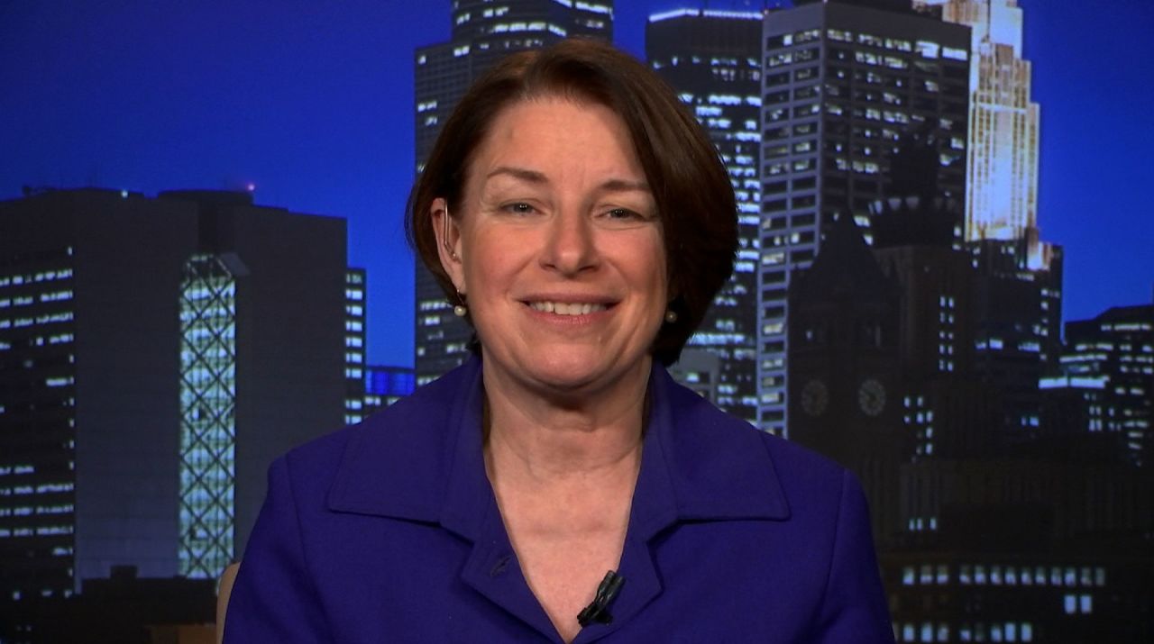 Minnesota Sen. Amy Klobuchar speaks with CNN on November 7.