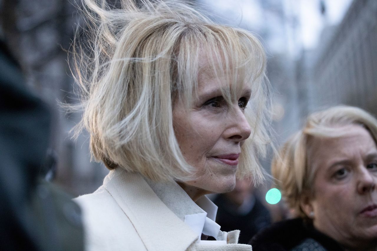 E. Jean Carroll is seen leaving federal court in New York on Tuesday.