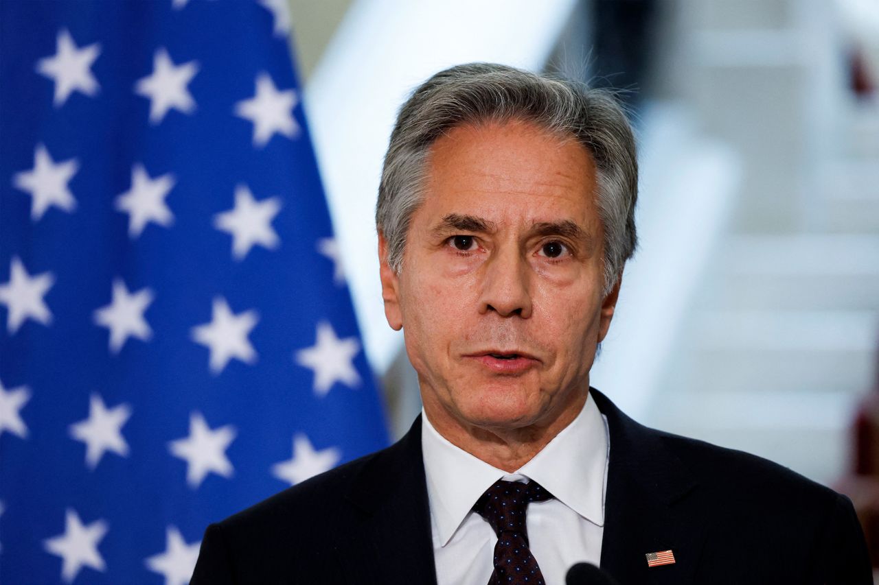 US Secretary of State Antony Blinken speaks during a news conference in Cairo on September 18. 