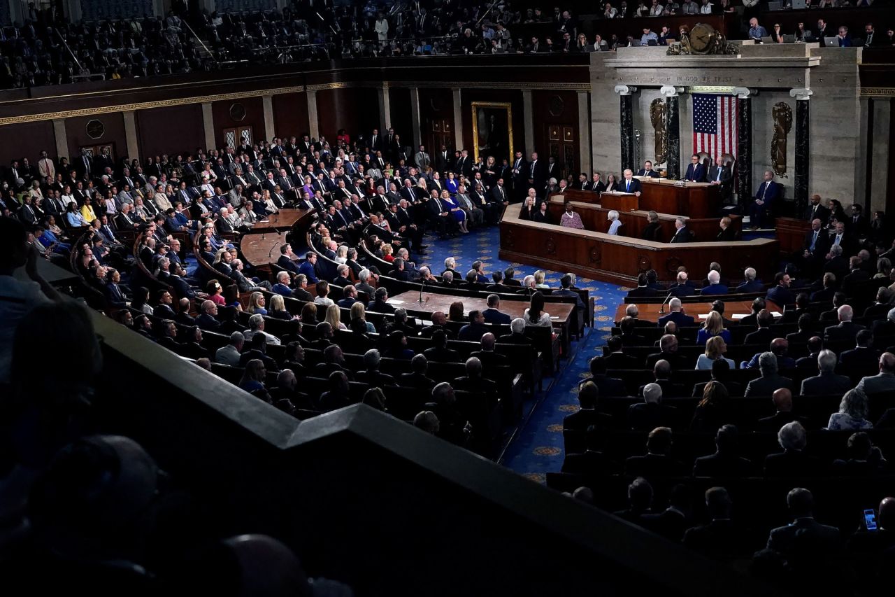 WASHINGTON, DC - JULY 24: Israeli Prime Minister Benjamin Netanyahu addresses a joint meeting of Congress in the chamber of the House of Representatives at the U.S. Capitol on July 24, 2024 in Washington, DC. 