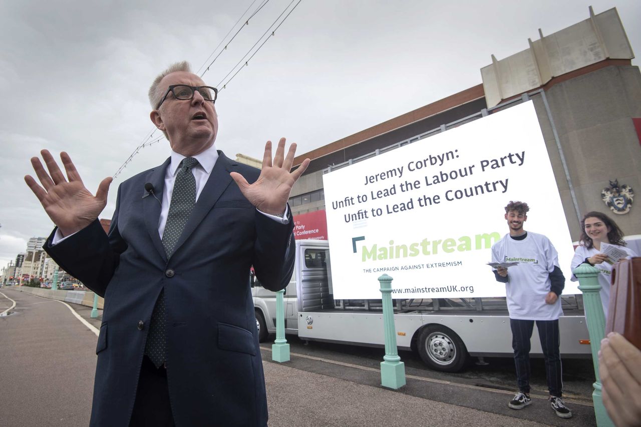 Former Labour MP Ian Austin speaks outside the Labour Party Conference in Brighton, England on September 22. Photo: Victoria Jones/PA Images via Getty Images