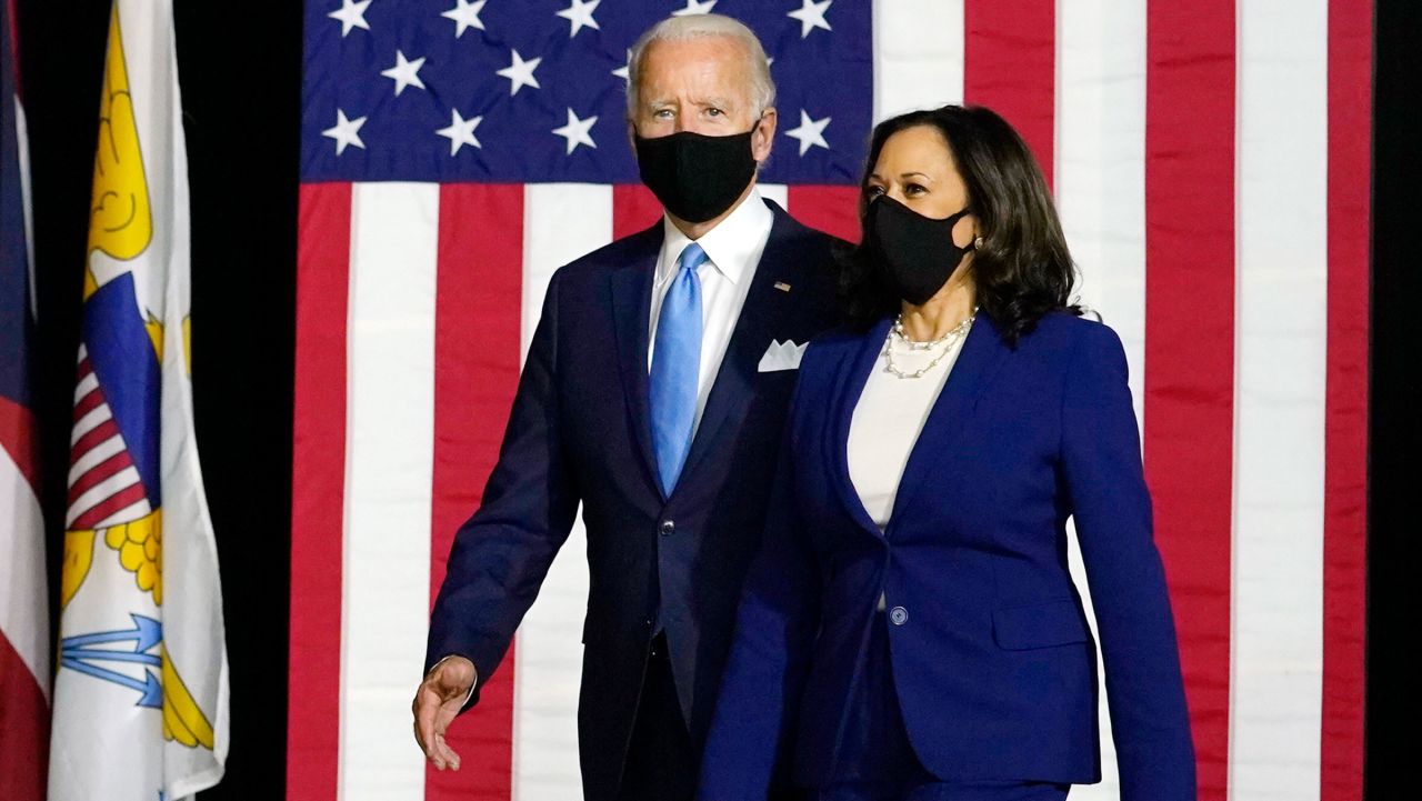 Joe Biden, the presumptive Democratic presidential nominee, attends a campaign event with his running mate, US Sen. Kamala Harris, on Wednesday.