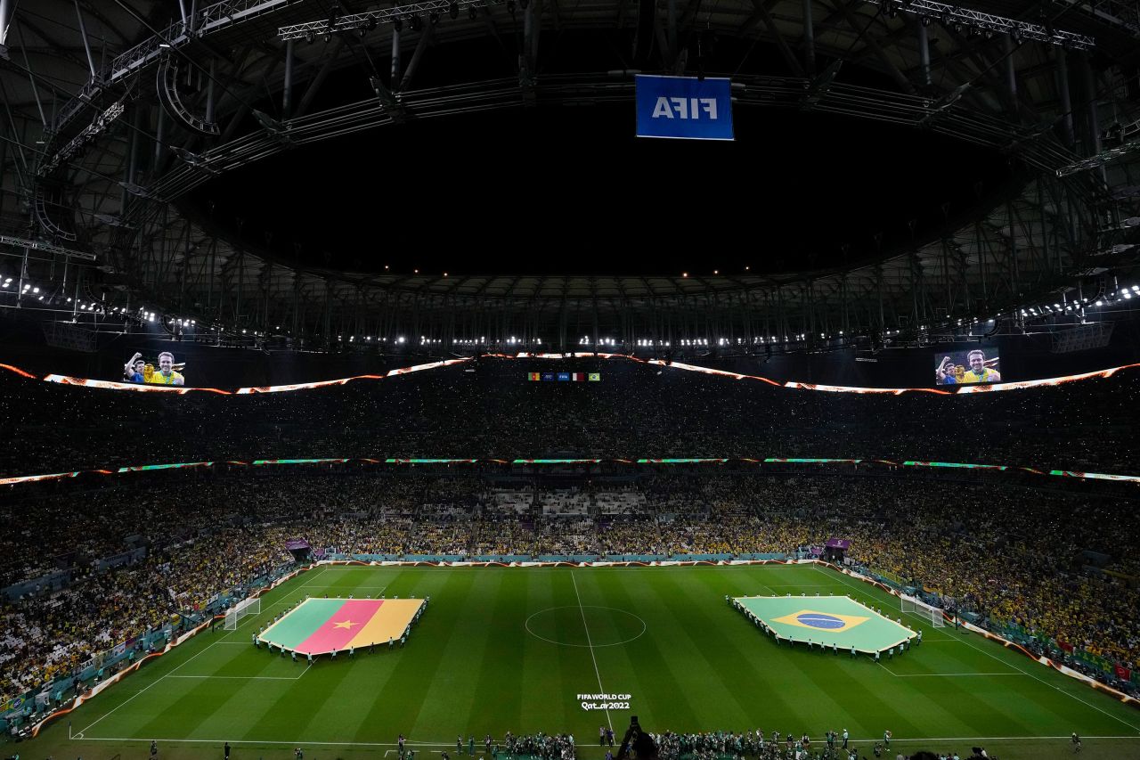 General view of the field before the match between Cameroon and Brazil on Friday.