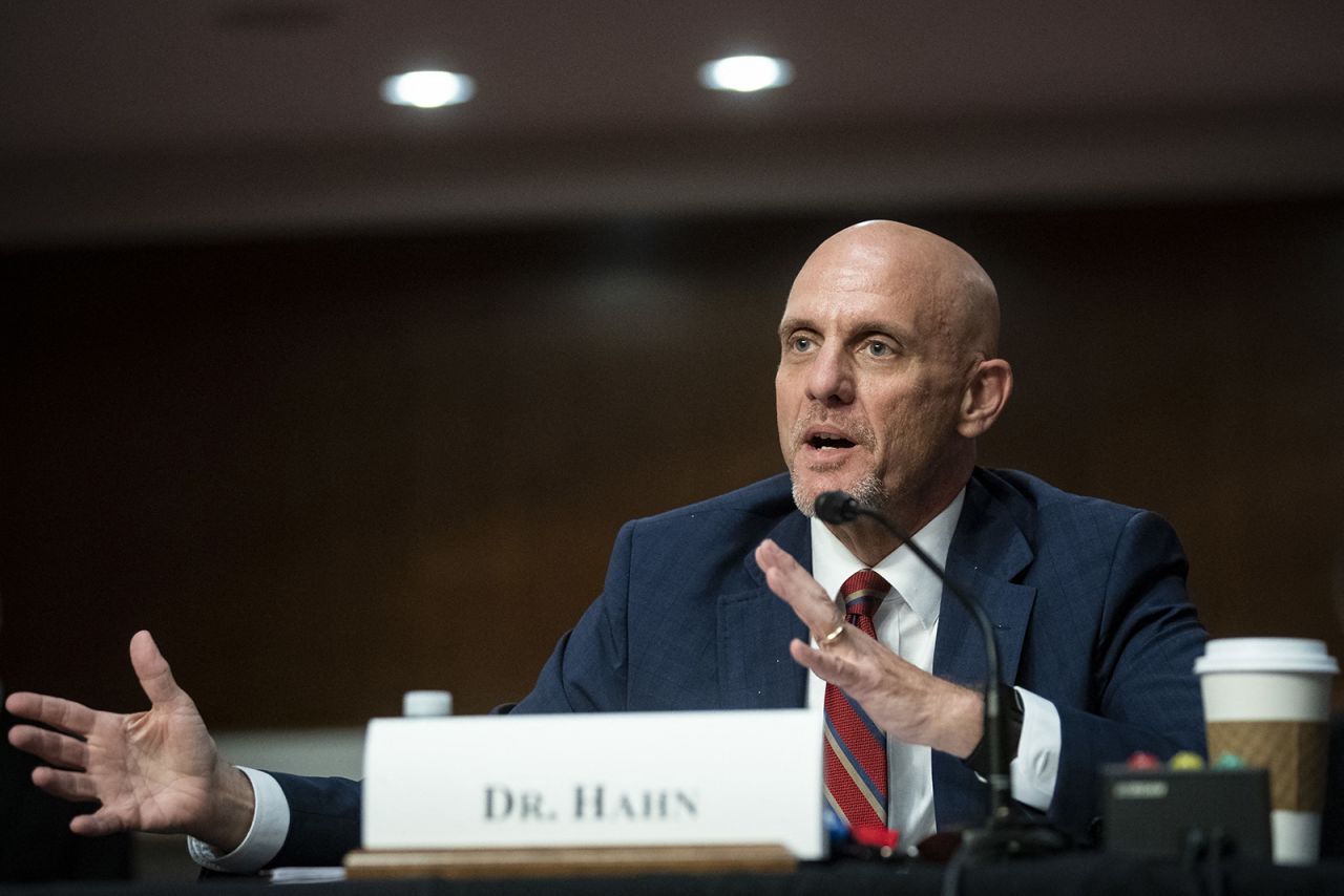Dr. Stephen Hahn, commissioner of food and drugs at the U.S. Food and Drug Administration (FDA), speaks during a Senate Health, Education, Labor and Pensions Committee hearing in Washington, DC, on June 30.