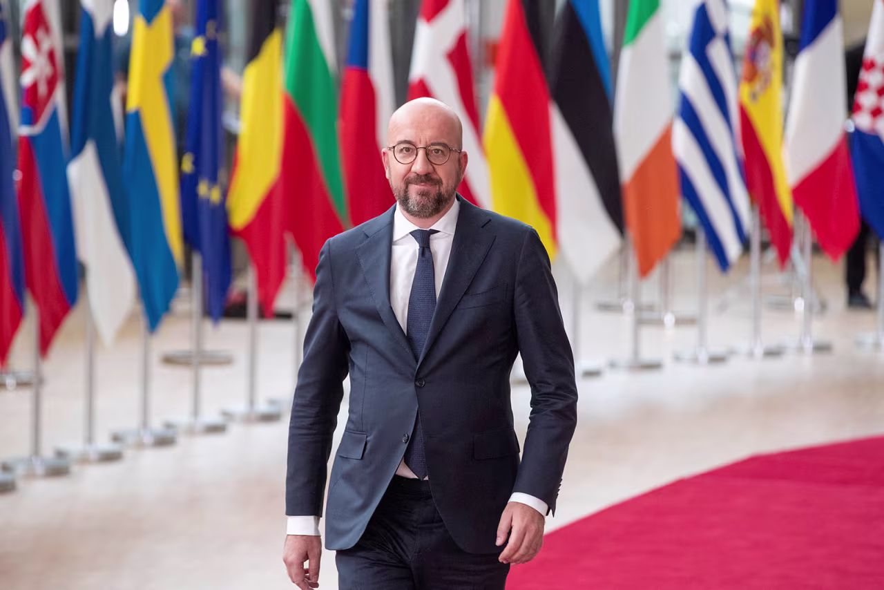 European Council President Charles Michel arrives for a meeting at the European Union headquarters in Brussels on Monday.