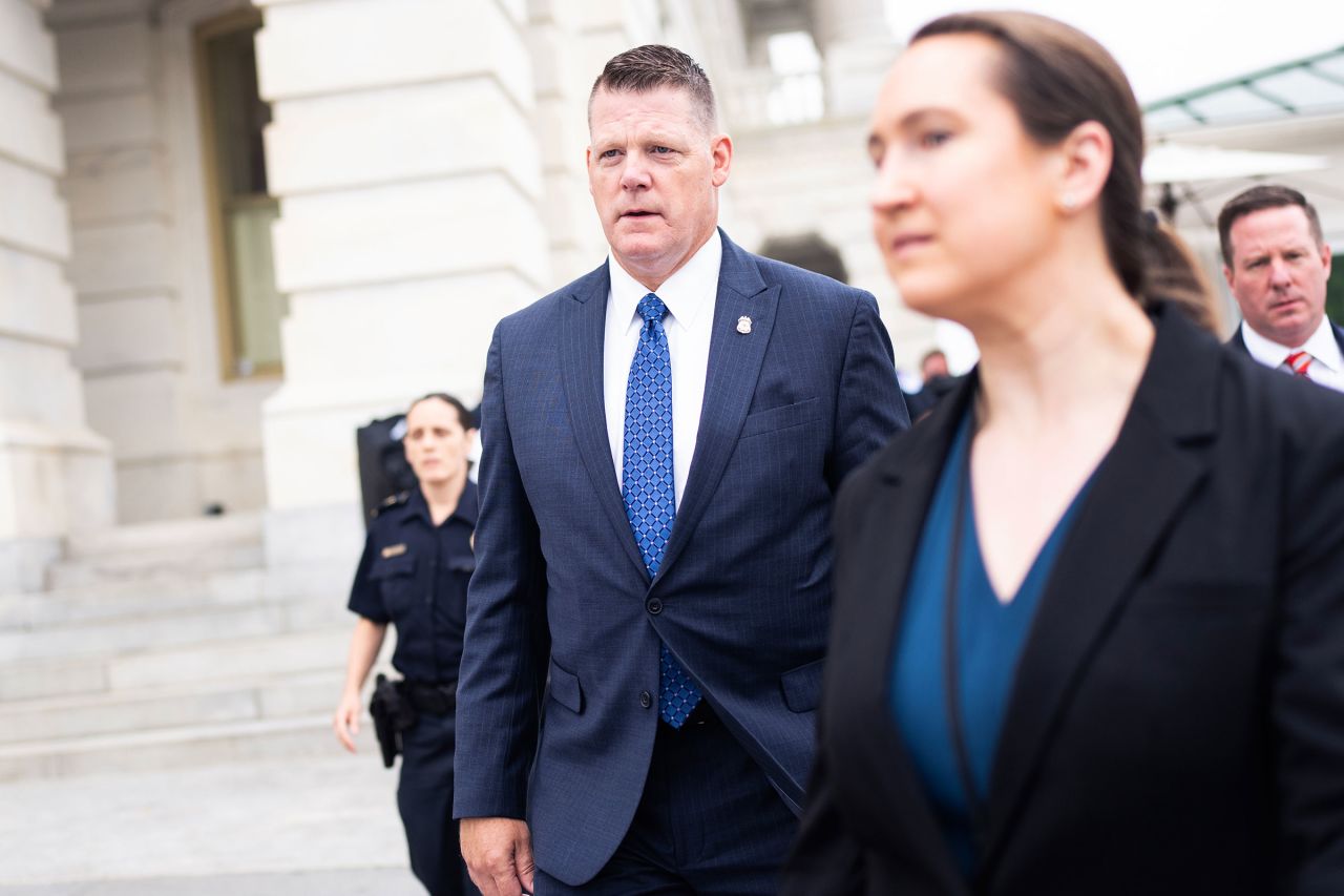 Ronald Rowe, acting director of the US Secret Service, leaves the US Capitol after a briefing with senators on Thursday, July 25, 2024.