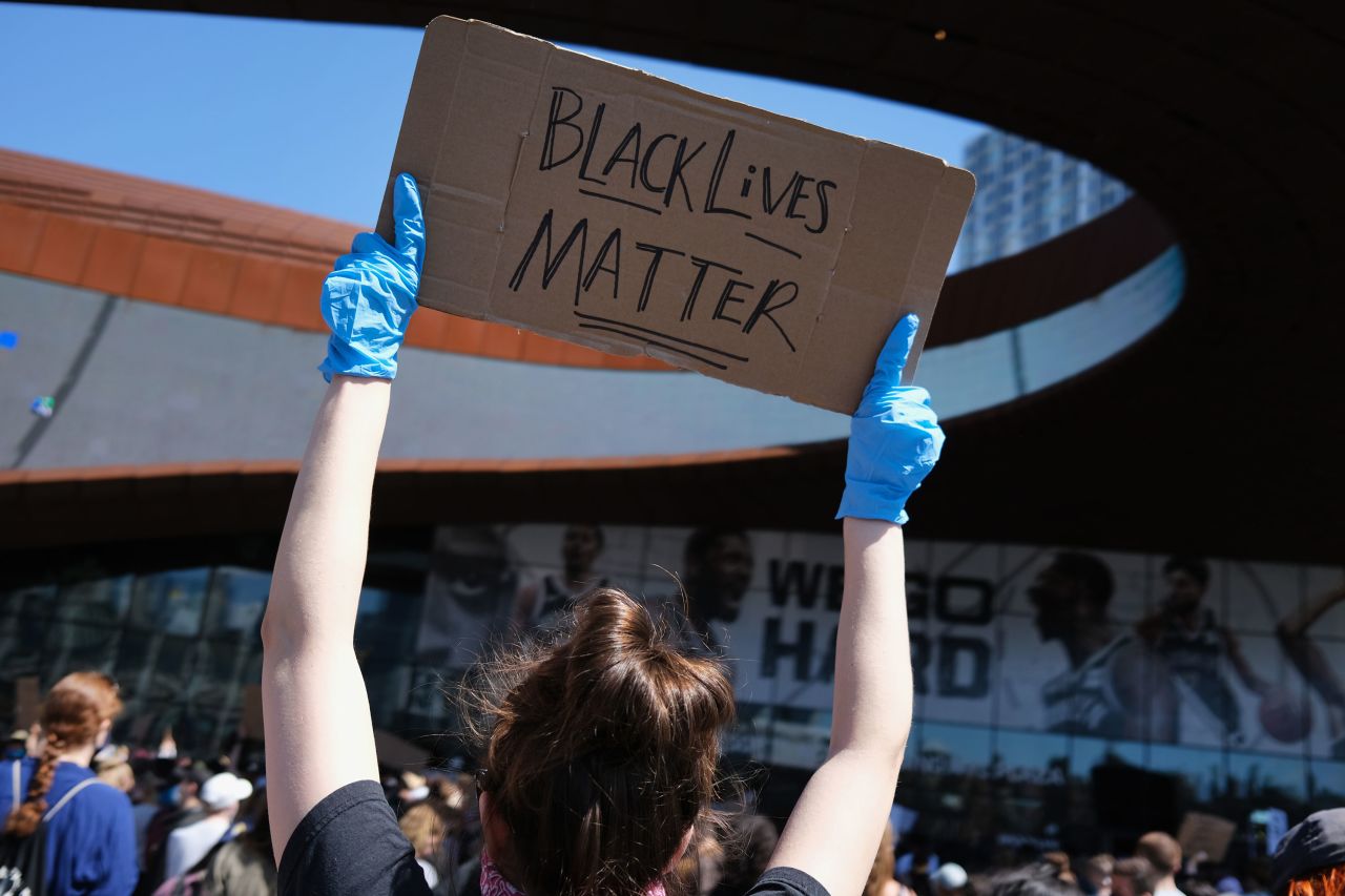 Protesters gather at Barclays Center in Brooklyn on May 31 in New York City. 