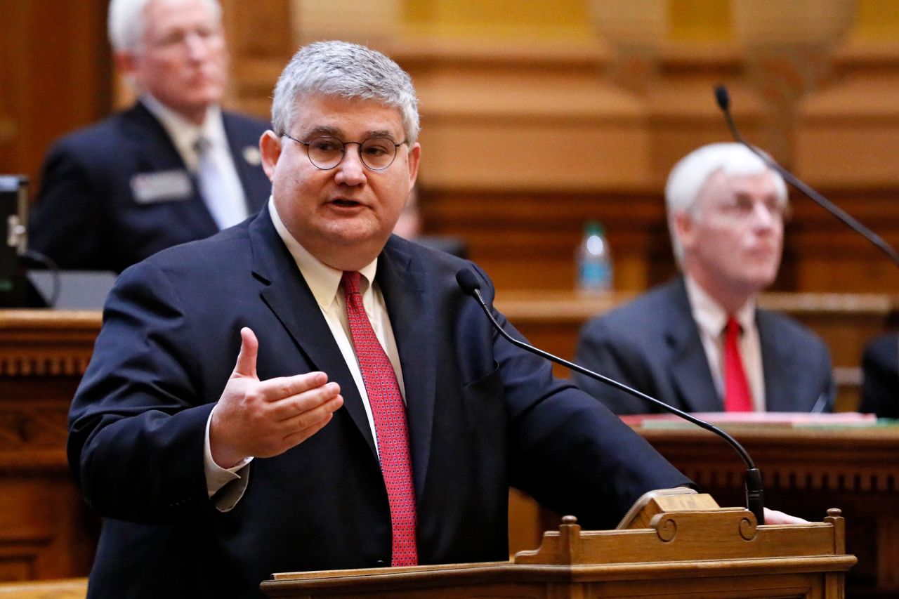 In this Feb. 5, 2018, file photo, state Sen. David Shafer speaks at the Capitol in Atlanta.