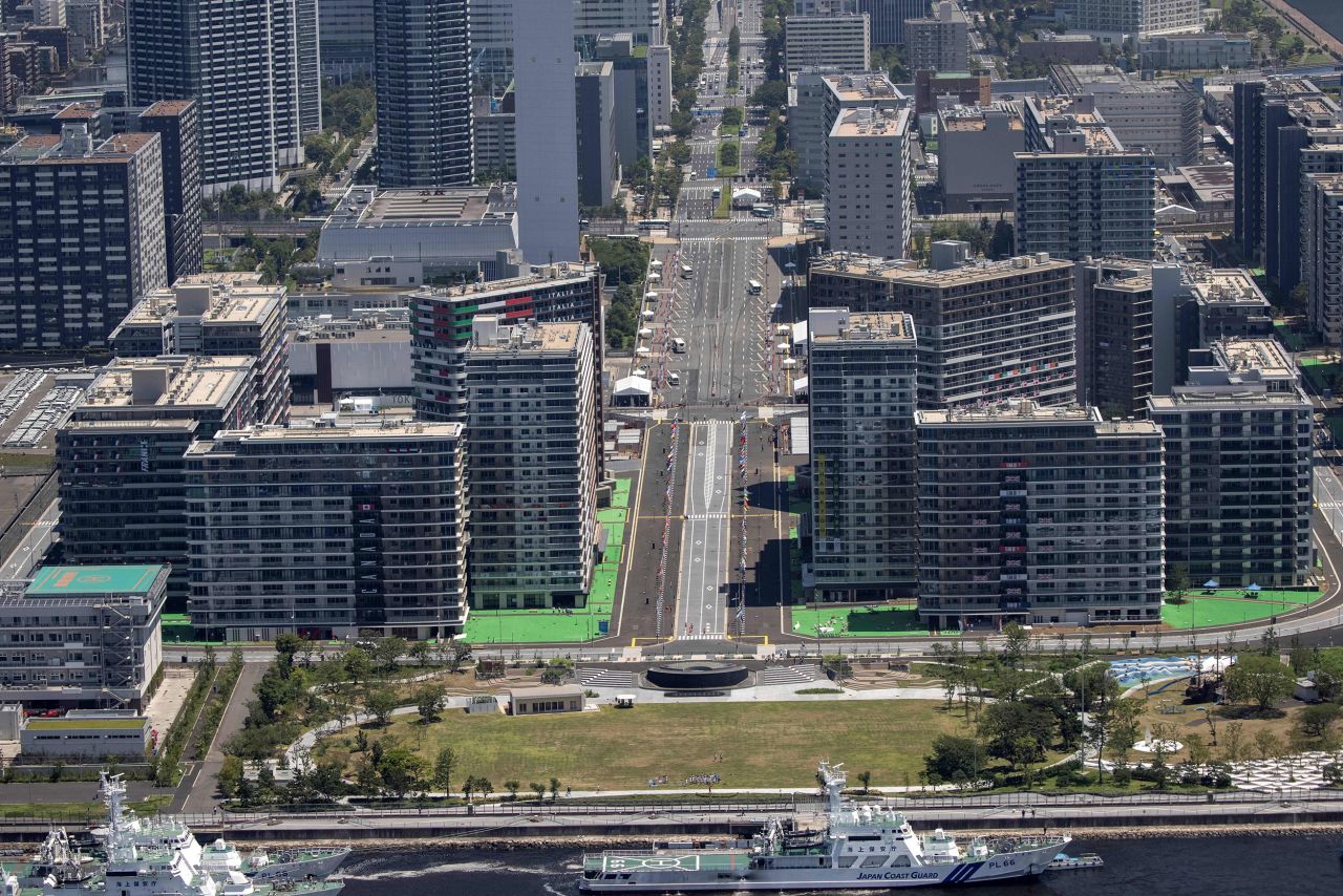 An aerial view of the Tokyo Olympic Village on July 19. 