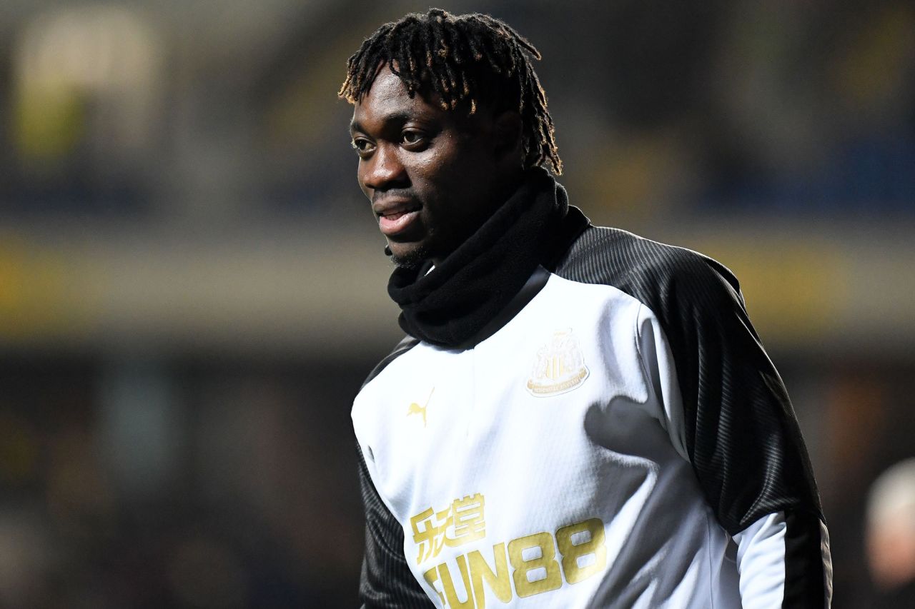 Christian Atsu during a match at Kassam Stadium, in Oxford, England, in February 2020.