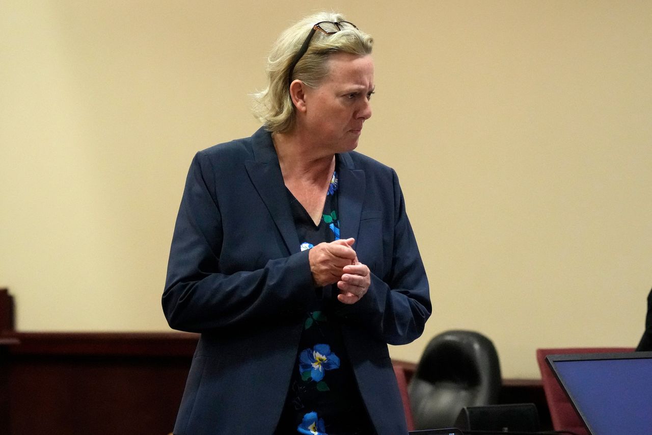 Special prosecutor Kari Morrissey speaks in court on July 10. 