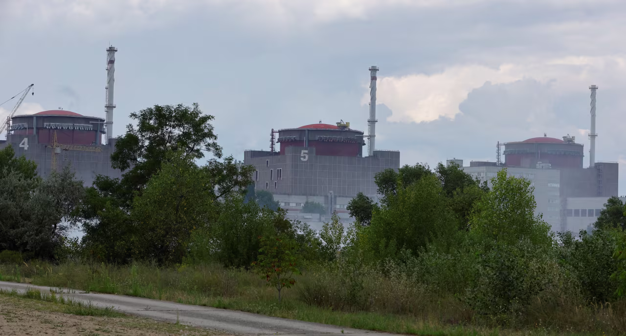Photo taken on Aug. 4 shows the Zaporizhzhia nuclear power plant in southern Ukraine. 