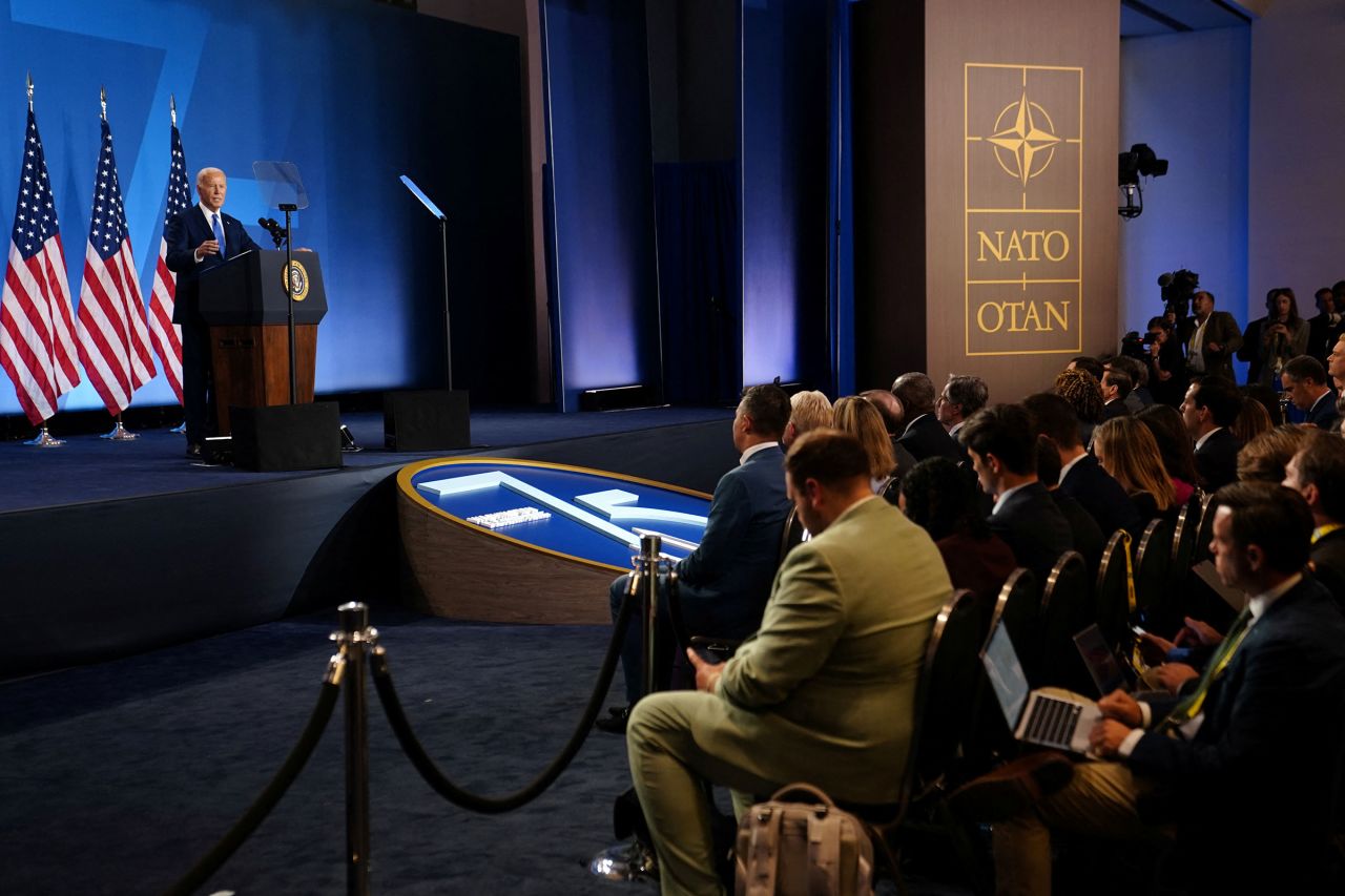 President Joe Biden holds a press conference on Thursday in Washington, DC.