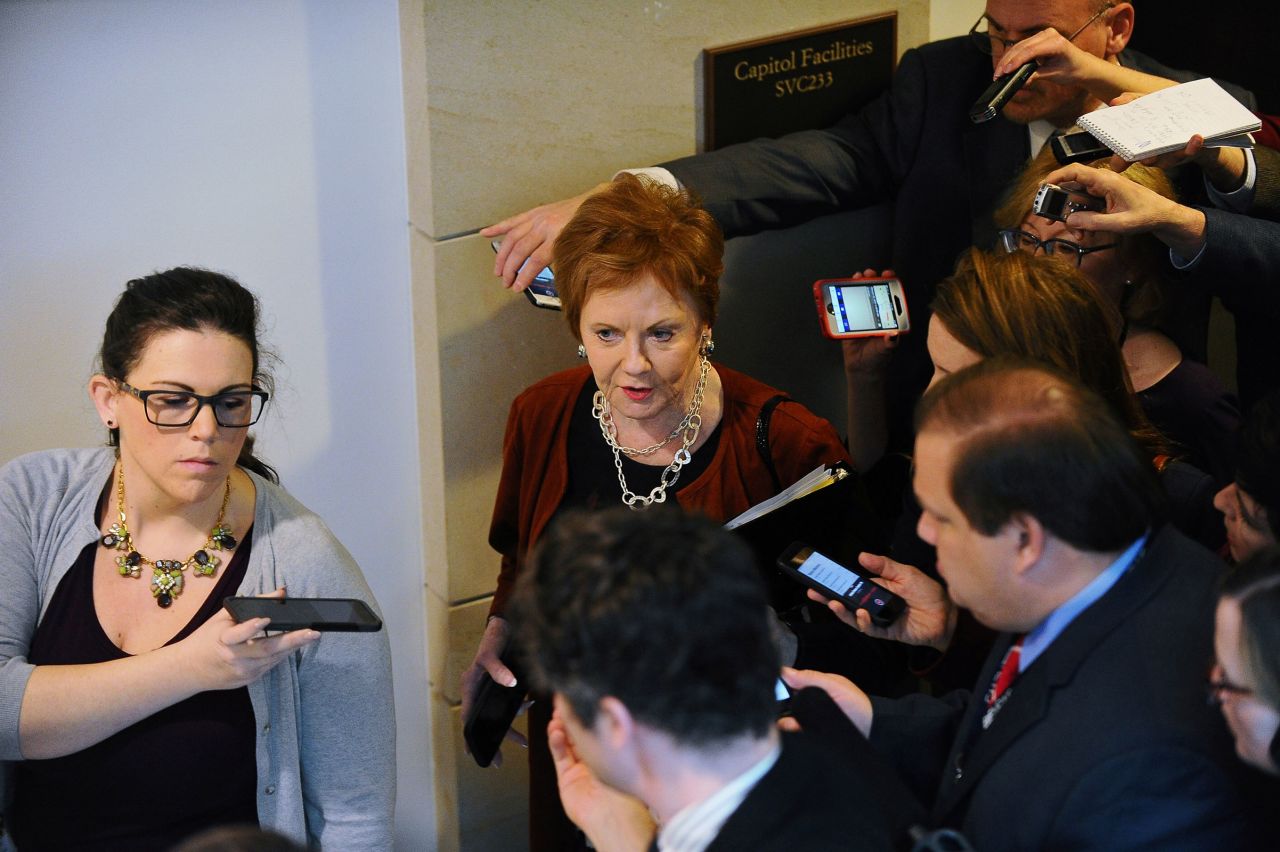 In this 2019 photo, Rep. Rep. Kay Granger departs a meeting with U.S. House-Senate conferees, to receive a closed briefing from U.S. Border Patrol career professionals, who discuss "the challenges they face protecting the U.S.-Mexico border," at the U.S. Capitol in Washington, DC.