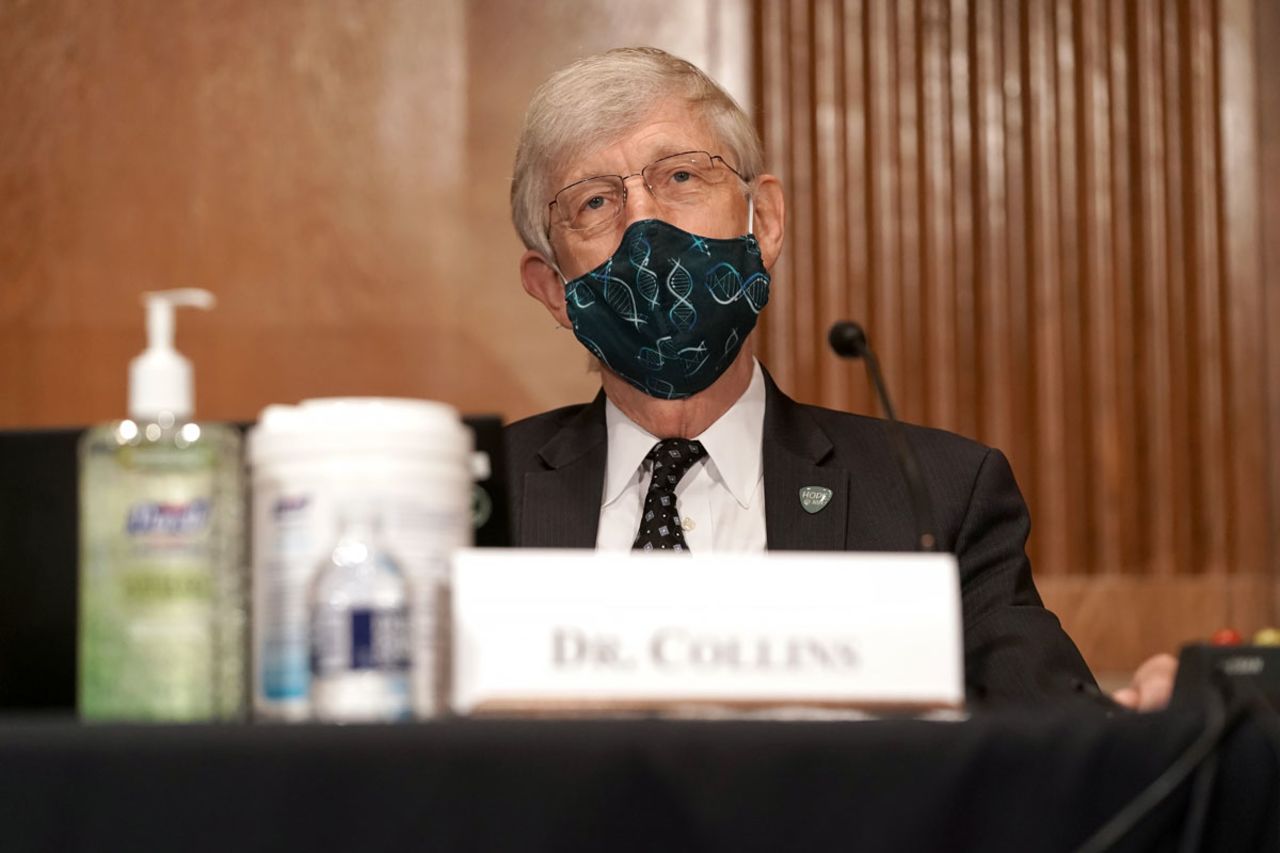 National Institutes of Health Director Francis Collins appears before a Senate Health, Education, Labor and Pensions Committee hearing in Washington DC on September 9.