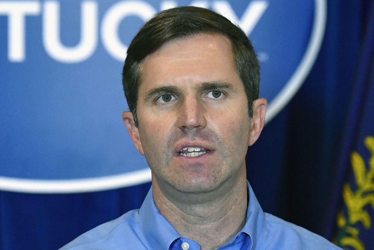 Kentucky Governor Andy Beshear addresses the press in Frankfort, Kentucky on Wednesday, Sept. 23, 2020. 