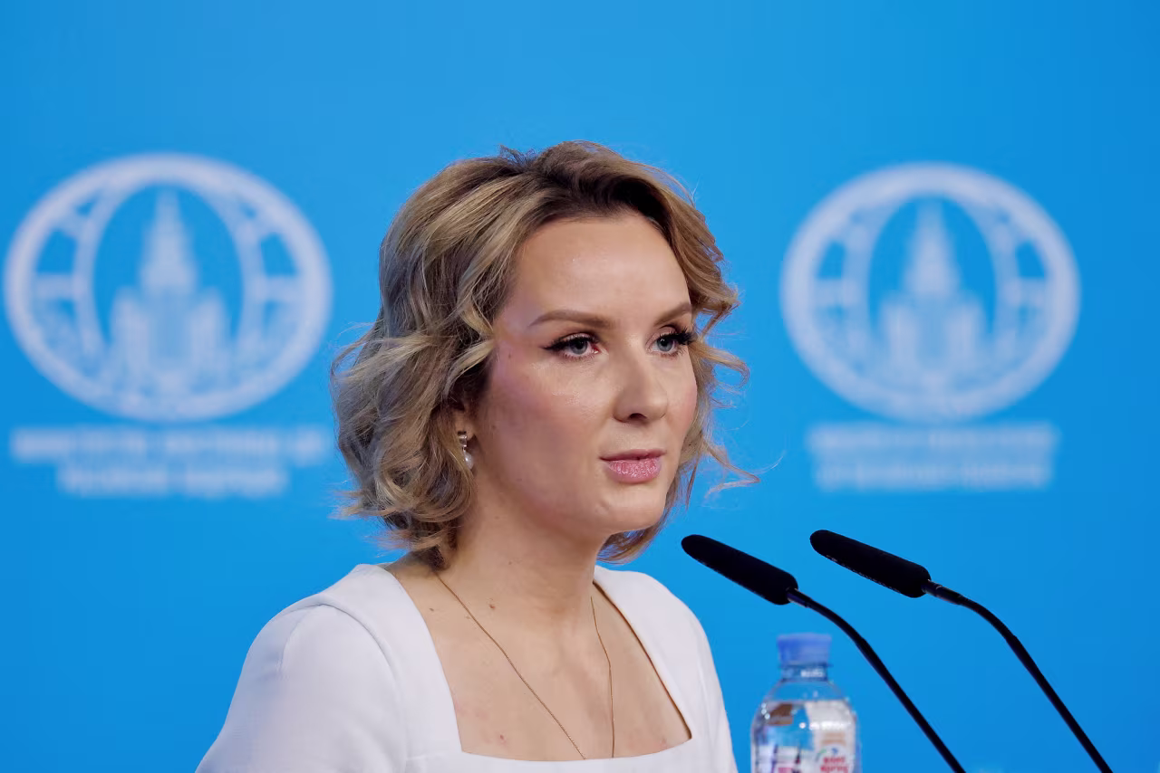 Russia's Children's Rights Commissioner Maria Lvova-Belova attends a news conference in Moscow on Tuesday.