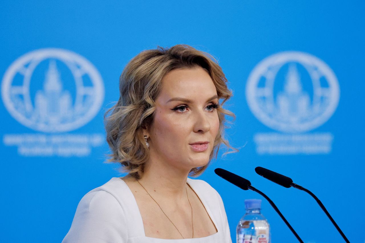 Russia's Children's Rights Commissioner Maria Lvova-Belova attends a news conference in Moscow on Tuesday.