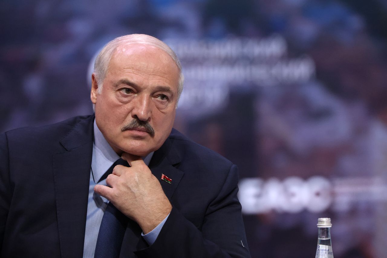 Belarusian President Alexander Lukashenko attends the Eurasian Economic Forum on May 24, in Moscow, Russia. 