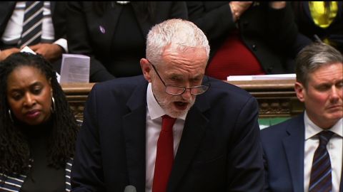 Opposition Labour leader Jeremy Corbyn speaking in Parliament.