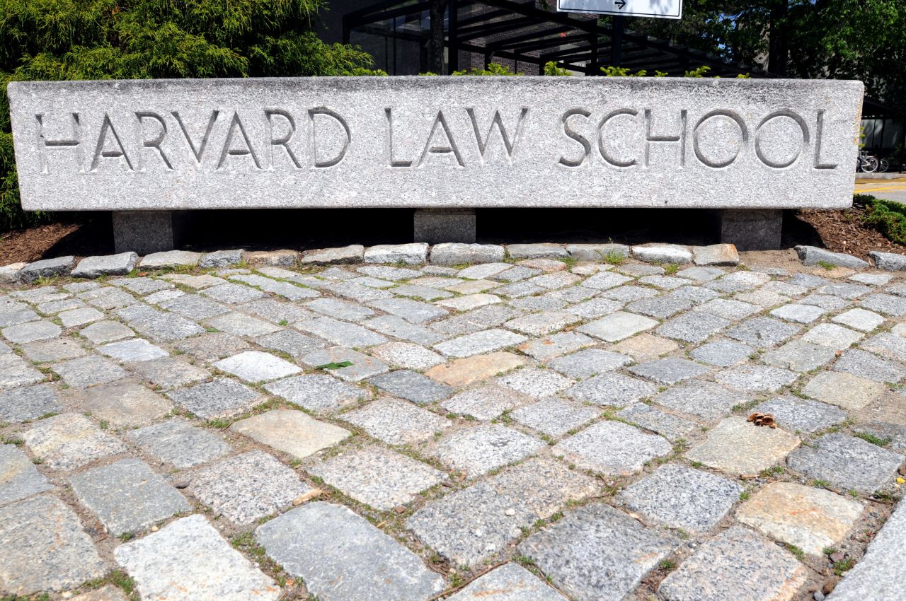 The entrance to Harvard Law School campus is seen in 2010 