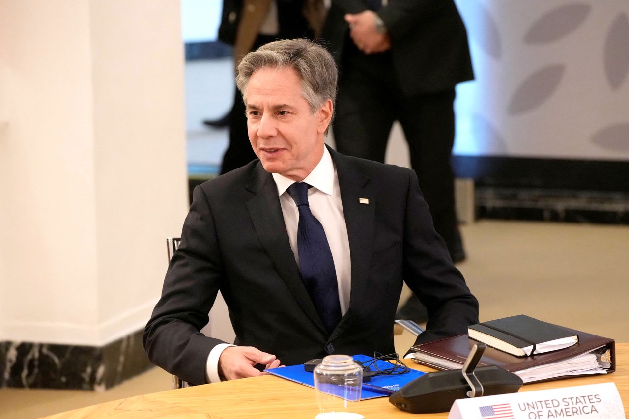 U.S. Secretary of State Antony Blinken attends a meeting at the G7 Foreign Ministers meeting on Capri Island, Italy, on April 19.