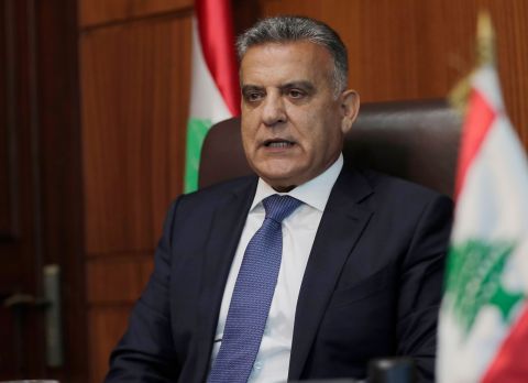The head of Lebanon's General Security apparatus, Abbas Ibrahim, speaks during an interview at his office in the capital Beirut on July 22.
