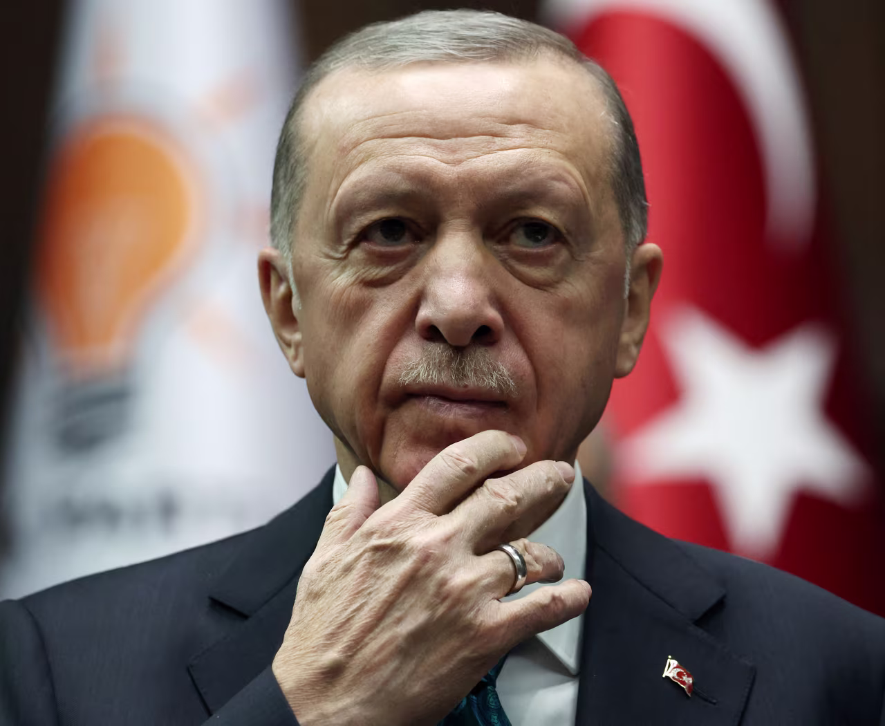 Turkish President Recep Tayyip Erdogan delivers a speech at the Turkish Grand National Assembly in Ankara, Turkey, on March 29. 