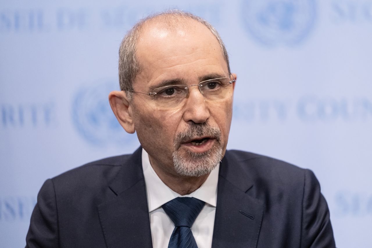 Jordan's Foreign Affairs Minister Ayman Safadi speaks at the UN Headquarters in New York on October 24.