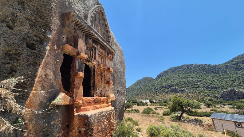 <strong>Forsaken relics:</strong> Tombs can be found everywhere in southwestern Turkey. Here, what appears to be a Lycian-style tomb sits, untended, in the middle of a capsicum farm.
