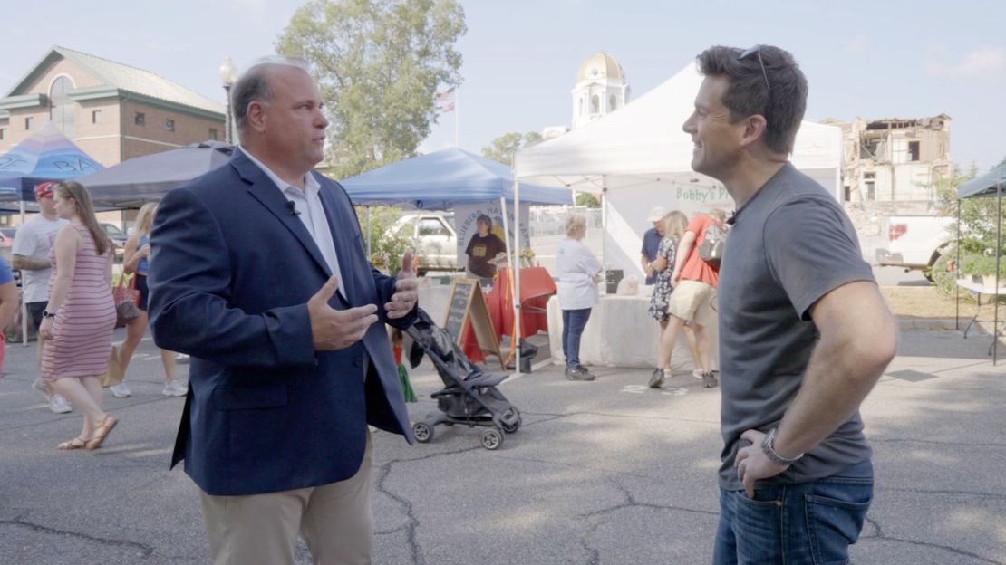 Cartersville, Georgia Mayor Matt Santini speaks with CNN's Phil Mattingly at the town's farmers market.