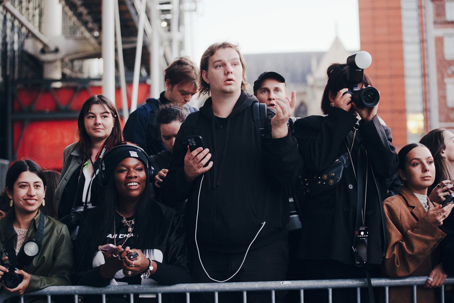 Photographers and spectators outside Stella McCartney.