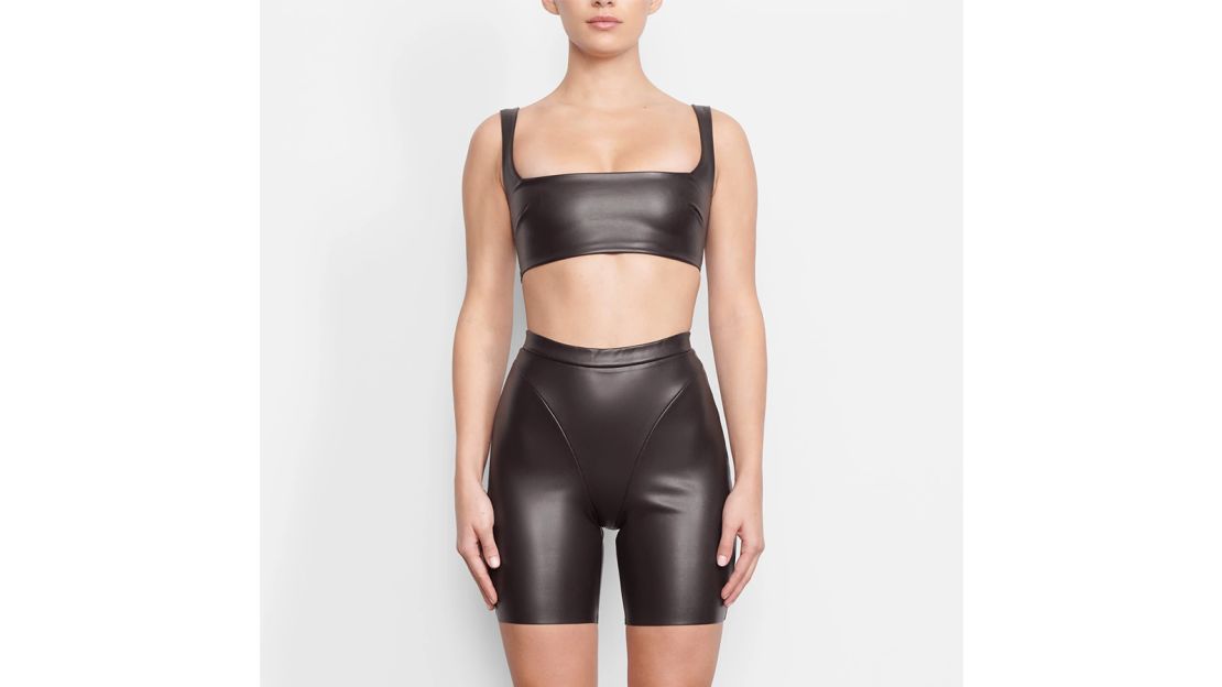 Faux Leather Biker Short