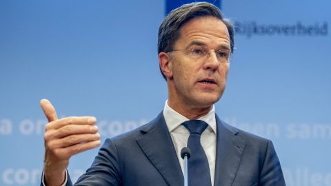 Dutch outgoing Prime Minister Mark Rutte gives a press conference in The Hague, Netherlands, on December 18.