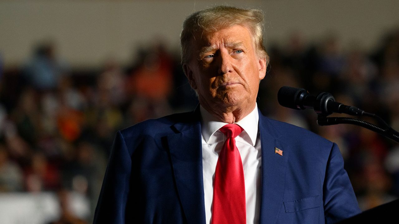 Former President Donald Trump speaks at a rally on July 29, in Erie, Pennsylvania. 