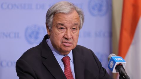 United Nations Secretary-General António Guterres speaks at the UN Headquarters in New York on August 13.