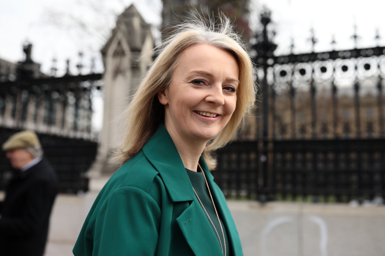 Chief Secretary to the Treasury Elizabeth Truss arrives at the Houses of Parliament on Thursday.