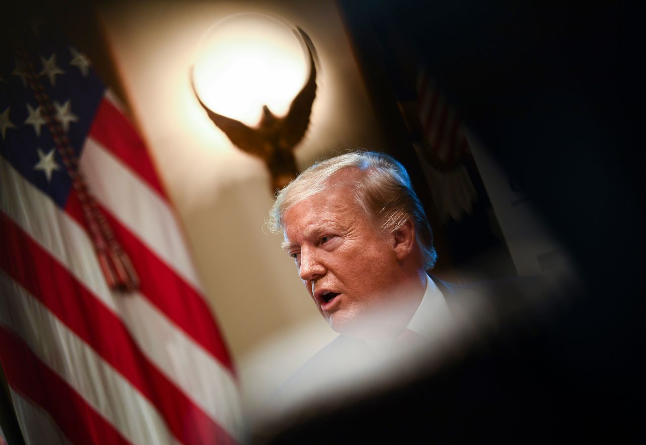 President Trump speaks during a Cabinet Meeting at the White House on Monday, October 21.