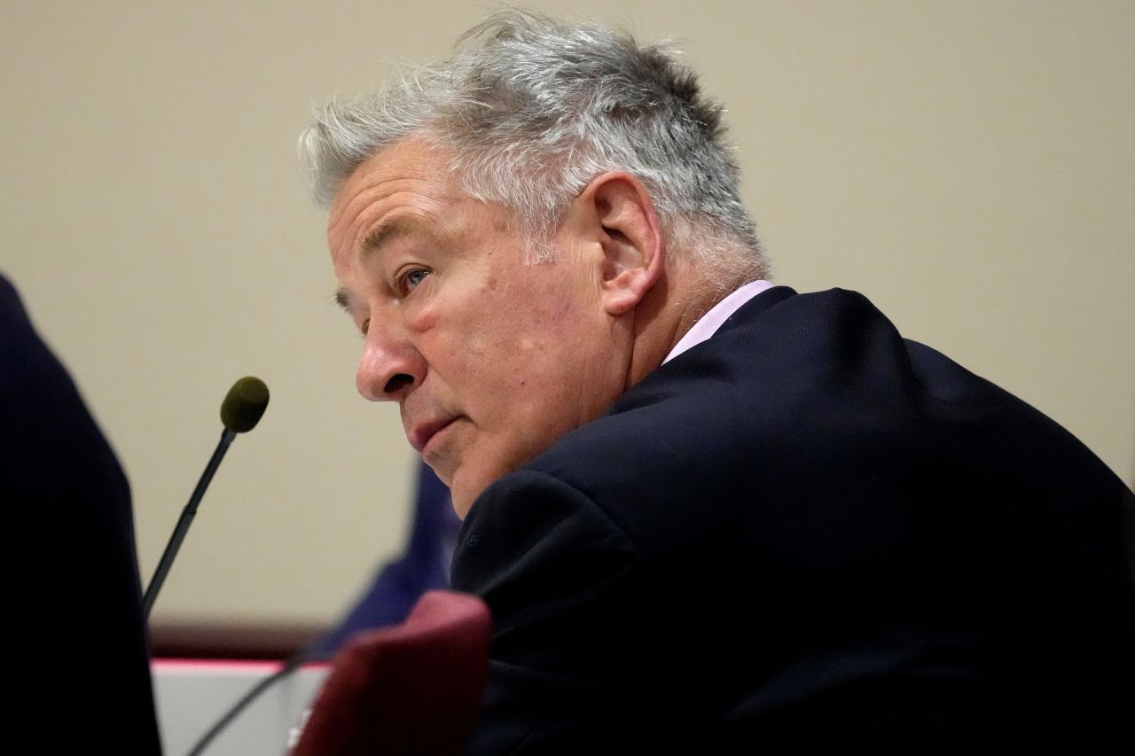 Alec Baldwin listens during his hearing on July 10, in Santa Fe, New Mexico. 