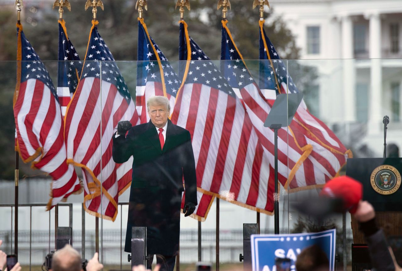 Then-President Donald Trump speaks to supporters from The Ellipse near the White House on January 6, 2021.
