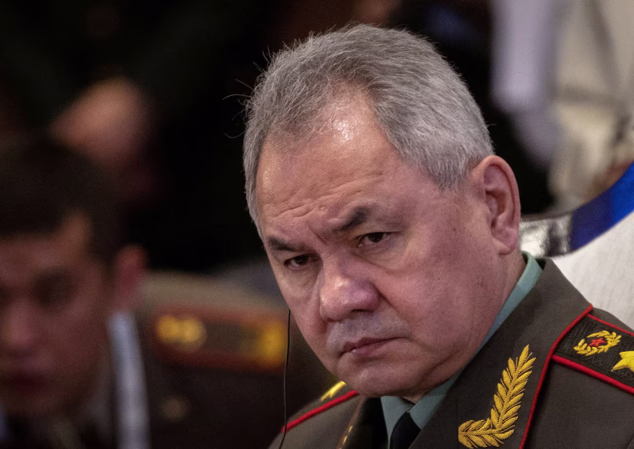 Russian Defense Minister Sergei Shoigu attends the Shanghai Cooperation Organization meeting in New Delhi on April 28. 