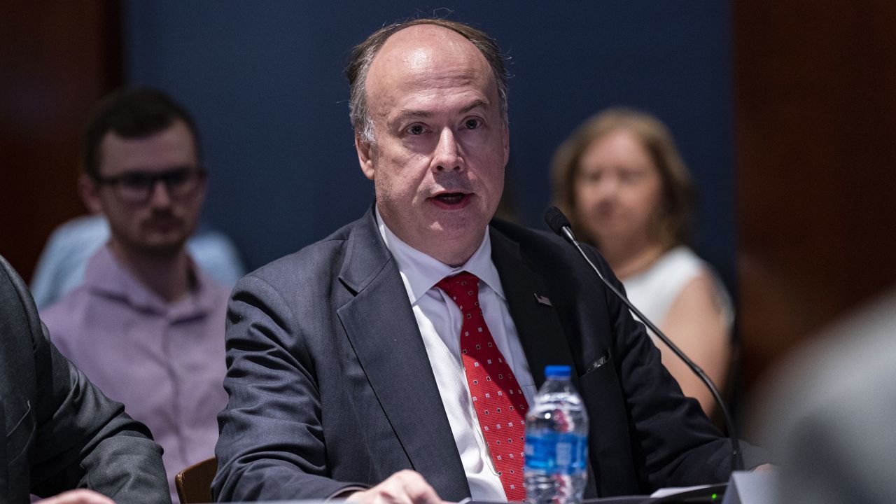 Jeff Clark speaks during a hearing in Washington, DC, on Tuesday, June 13, 2023. 