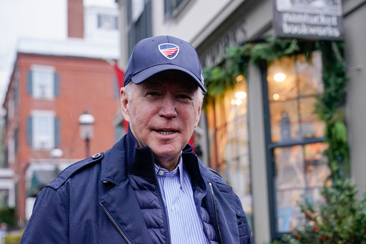 President Joe Biden speaks to members of the media in Nantucket, Massachusetts, Friday, November 26. 