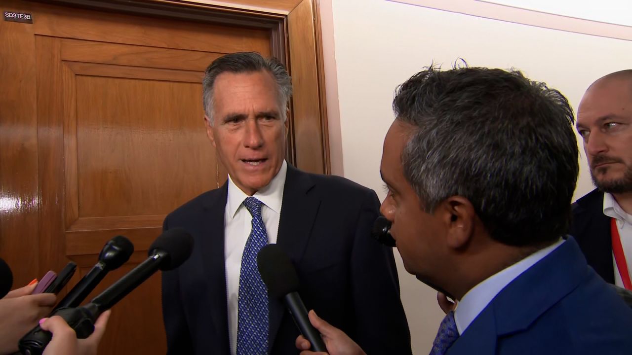 Sen. Mitt Romney speaks with CNN's Manu Raju on Wednesday.