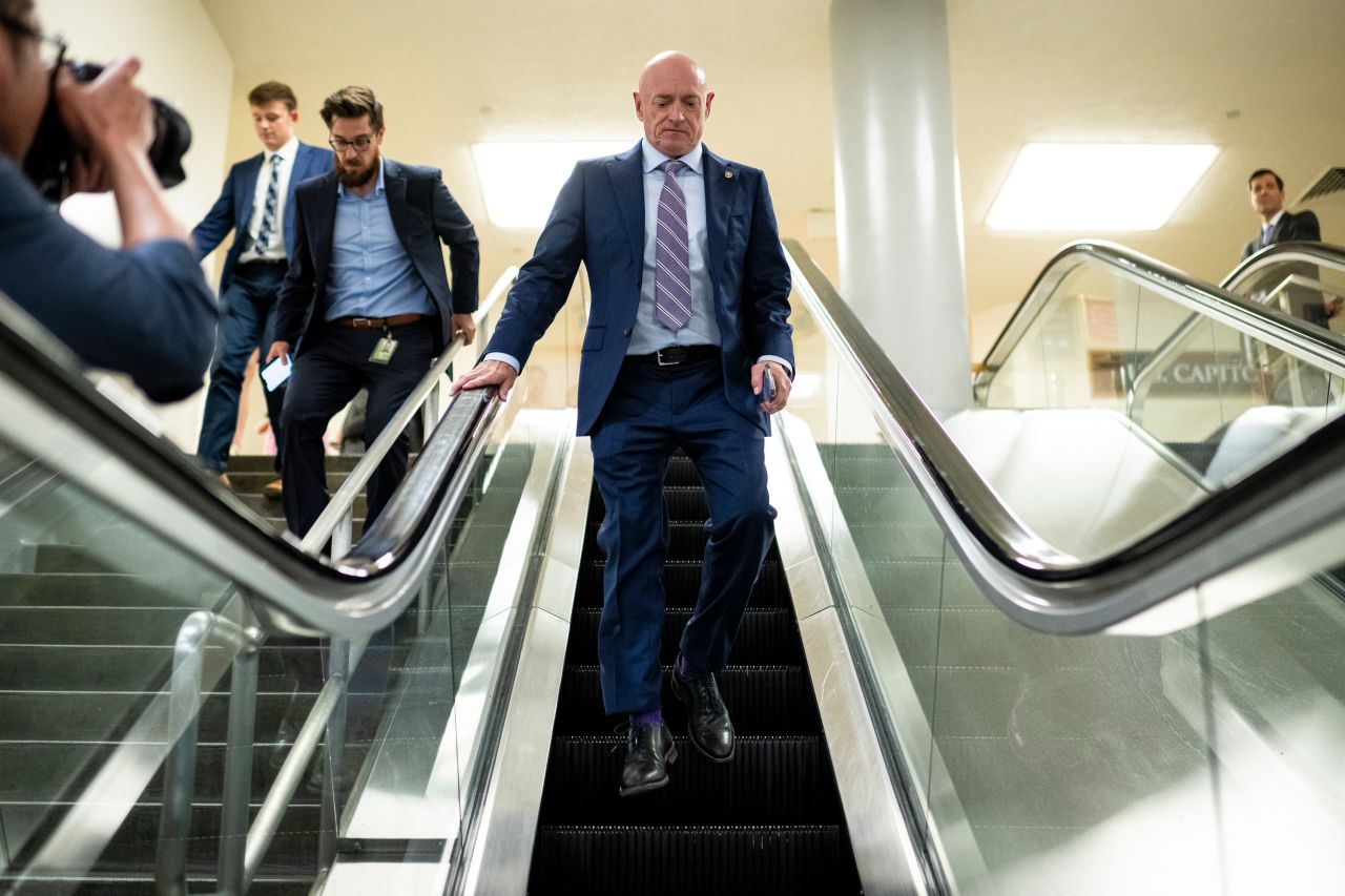 Mark Kelly at the US Capitol, in Washington, DC, on July 31.