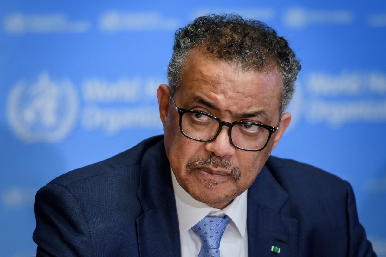 World Health Organization Director-General Tedros Adhanom Ghebreyesus attends a daily press briefing on the newcoronavirus dubbed COVID-19, at the WHO headquaters on March 2, 2020 in Geneva.