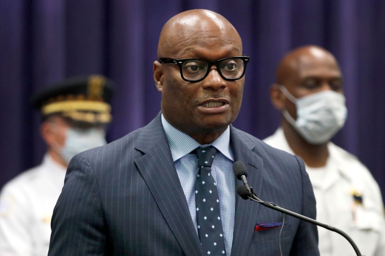 Chicago Police Superintendent David Brown speaks during a news conference on May 26 in Chicago. 